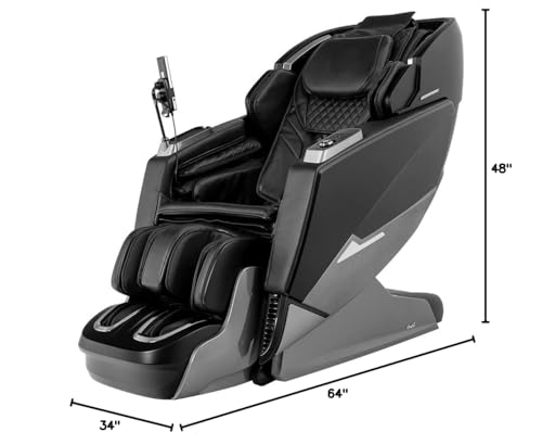 Osaki OS-4D Pro Ekon Plus | Black | 4D SL-Track Rollers | Lumbar Heat | Smart Body Sensing | Zero Gravity | Calf and Foot Massage | Bluetooth Speaker | Wireless Phone Charger | Auto Programs