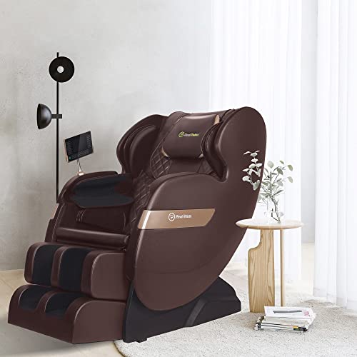 Real Relax 2023 Massage Chair of Dual-core S Track, Full Body Massage Recliner of Zero Gravity with APP Control, Brown