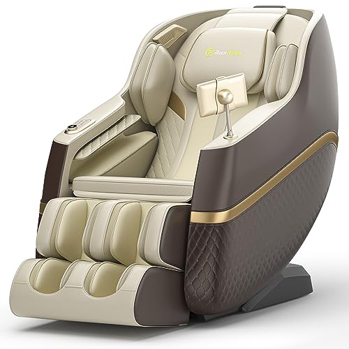 Real Relax Massage Chair, SL Track Full Body Zero Gravity Massage Recliner with Yoga Stretch APP Control, Favor 07 Brown