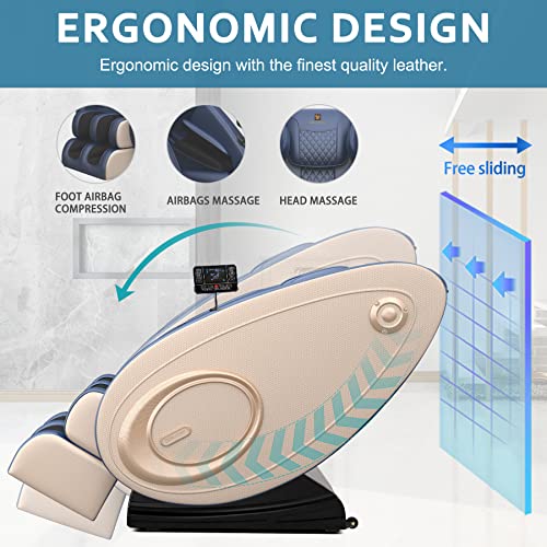 Massage Chair Blue-Tooth Connection and Speaker, Recliner with Zero Gravity with Full Body Air Pressure, Easy to Use at Home and in The Office