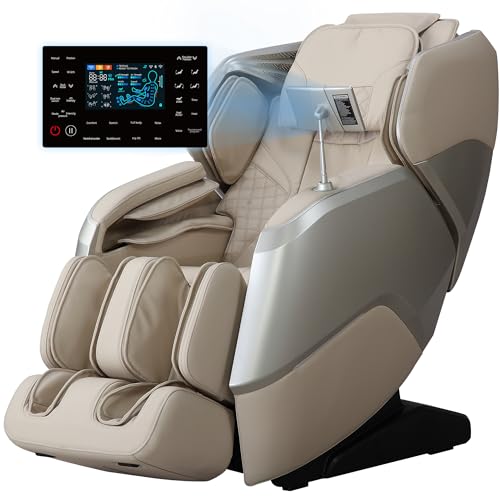 MeitFith Massage Chair Full Body: 2024 4D Massage Chair Full Body Zero Gravity Massage Chair 4D & 2D Dual-Mechanism Beige
