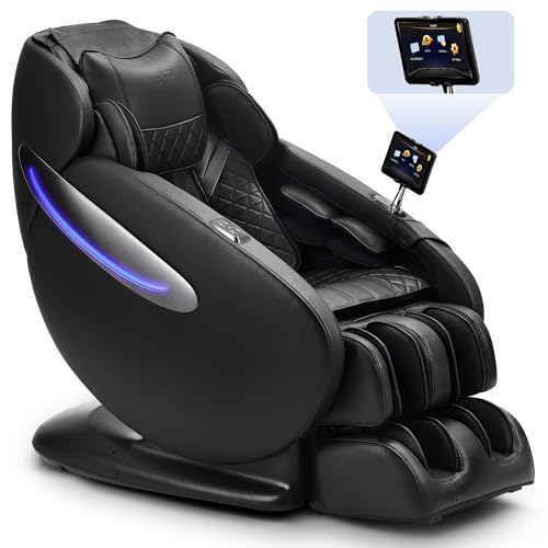 MYNTA 3D Massage Chair Full Body - SL Track Zero Gravity Massage Chairs Recliner with Calf and Dual Foot Rollers, Lumbar Heating, AI Voice Control, TFT Screen, USB Charger, Bluetooth Speaker