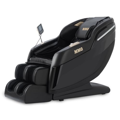 MMQ Massage Chair Zero Gravity Full Body-Electric Shiatsu Recliner with Back Heating and Foot Roller，Built-in Bluetooth Speakers for Home and Office，Plug and Play (Black)