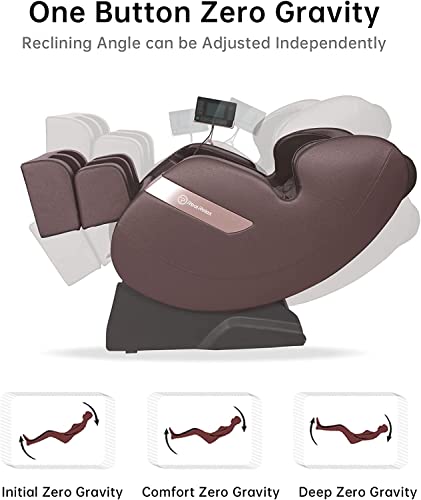 Real Relax 2023 Massage Chair of Dual-core S Track, Full Body Massage Recliner of Zero Gravity with APP Control, Brown