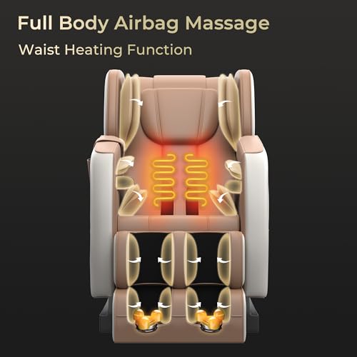 SMAGREHO 2024 New Massage Chair, Zero Gravity and Full Body Airbags Massage, 6 Auto Modes, 8 Fixed-Point Massage Rollers and Waist Heating