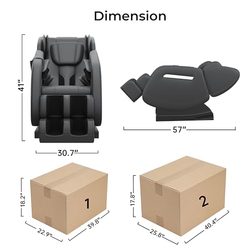 SMAGREHO 2024 Full Body Massage Chair, Zero Gravity Massage Chair Recliner with Heating Function, Auto Modes, Bluetooth Music Player, Foot Massage, Black