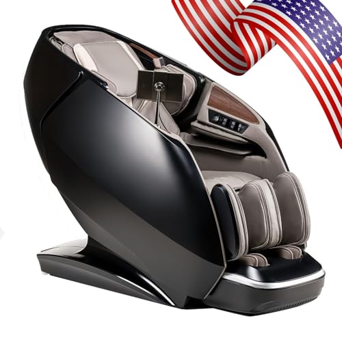 Alfine 4D Yoga Queen Massage Chair, Full Body Recliner with Flexible SL Track, Automatic Footrest Extension, 3D Calf & Foot Massage, Program Customization & Recall (Black)