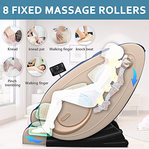 Massage Chair Blue-Tooth Connection and Speaker, Recliner with Zero Gravity with Full Body Air Pressure, Easy to Use at Home and in The Office
