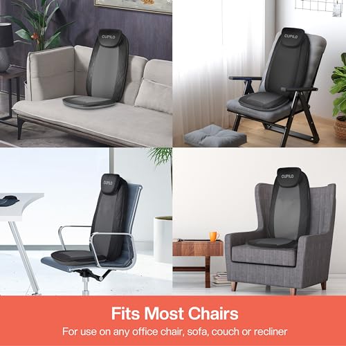 CuPiLo Shiatsu Back Massager with Heat, Deep Tissue Massage Chair Pad, Back Support Inflatable Flap Chair Massage Seat Cushion, Seat Massage Pad for Chair, Stress Relief, Ideal Gifts for Her,Him
