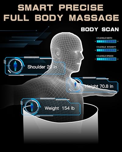 HealthRelife Massage Chair Full Body Recliner, with Heat Zero Gravity Air Pressure SL Track Intelligent Voice Control Airbags, Foot Roller Bluetooth Speaker Space-Saving Gift Mother's Day, Black