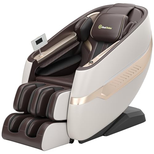 Real Relax Massage Chair, SL Track Full Body Zero Gravity Massage Recliner with Yoga Stretch APP Control, Favor 09 Brown