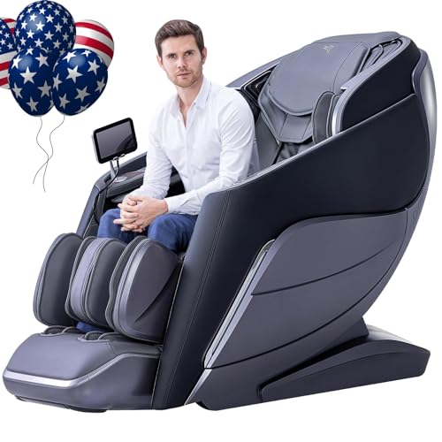 iRest A710 4D Massage Chair, Named Alfine, Full Body Shiatsu Zero Gravity Recliner with Yoga Stretching, SL Track, Automatic Calfrest Extension, Calf Kneading (Black-Closed Footrest)