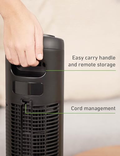 HOLMES 42" SmartConnect WI-FI Digital Tower Fan, ClearRead Display, Alexa Voice Control, 90° Oscillation, 5 Speeds, 4 Modes, 8-Hour Timer, Home, Bedroom or Office, Remote Control, Matte Black