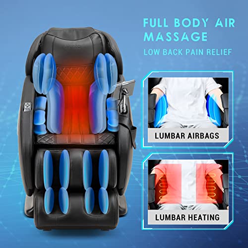 MYNTA 3D Massage Chair Full Body - SL Track Zero Gravity Massage Chairs Recliner with Calf and Dual Foot Rollers, Lumbar Heating, AI Voice Control, TFT Screen, USB Charger, Bluetooth Speaker