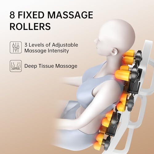 Real Relax Full Body Massage Chair, Zero Gravity Mode, Deep Tissue Massage Chair, Foot Massage, 8 Fixed Massage Roller, LCD Touch Screen, Waist Heater, Bluetooth, Suitable for 5.1-5.7Ft Height, Black