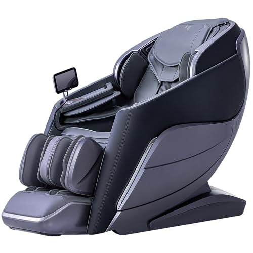 Alfine A710 2024 4D Massage Chair iRest System, Full Body Zero Gravity Recliner with SL Track, Heating, and Electric Calfrest Extension (Black-Closed Footrest)