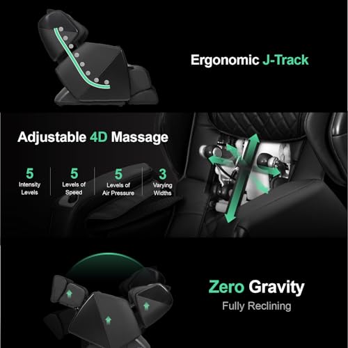 Titan Osaki OS-Soho II | Black | Massage Chair | J-Track 4D Massage | Smart Computer Body Scanning | Zero Gravity Reclining | Space Saving | Foot Roller | Calf Heating