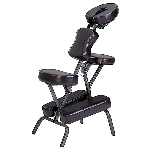 Master Massage Bedford Adjustable Portable Folding Full Body Massage Chair, Coffee, 11" x 14" x 39"