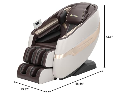 Real Relax Massage Chair, SL Track Full Body Zero Gravity Massage Recliner with Yoga Stretch APP Control, Favor 09 Brown