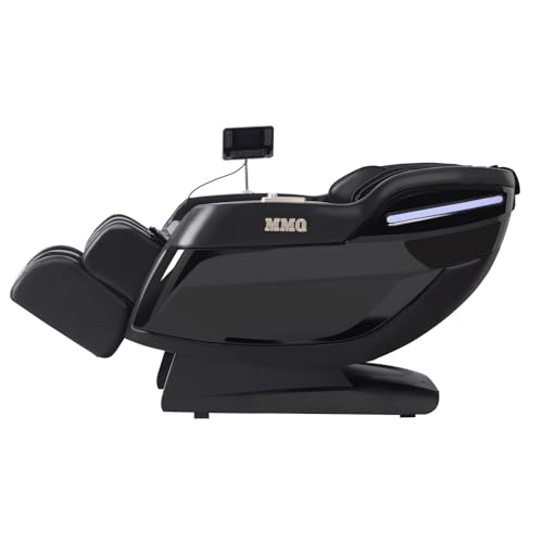 MMQ Massage Chair Zero Gravity Full Body-Electric Shiatsu Recliner with Back Heating and Foot Roller，Built-in Bluetooth Speakers for Home and Office，Plug and Play (Black)