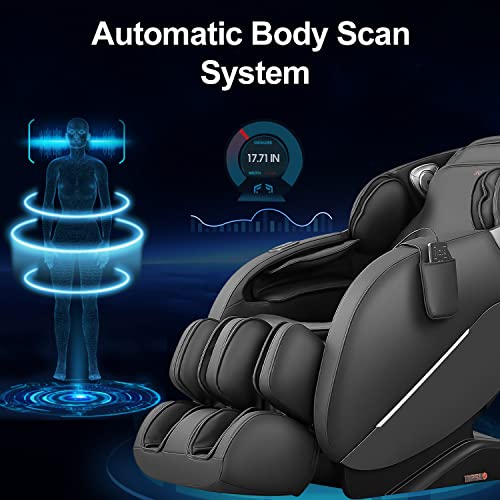 iRest SL Track Massage Chair Recliner, Full Body Massage Chair with Zero Gravity, Airbags, Heating, and Foot Massage (Black)