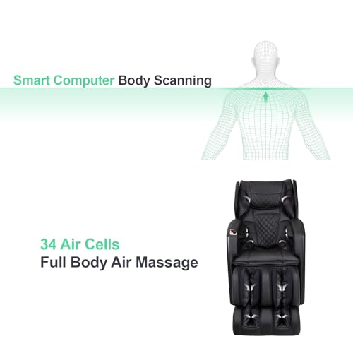 Titan Osaki OS-Soho II | Black | Massage Chair | J-Track 4D Massage | Smart Computer Body Scanning | Zero Gravity Reclining | Space Saving | Foot Roller | Calf Heating