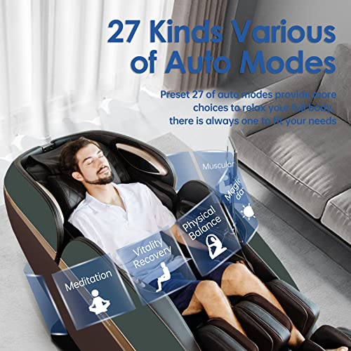 Real Relax Massage Chair for Full Body, 4D SL Track Zero Gravity Shiatsu Massage Recliner Chair with AI Care, Voice Control, Heating, PS6500 (Dark Brown)