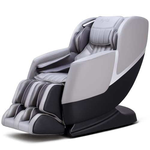 MYNTA 2024 Upgraded 3D Massage Chair, Full Body Massage Chair Recliner with Zero Gravity, Body Scan, Thai Stretch, Heat, Airbags, Bluetooth Speaker, Fully Assembled, MC2100 (Grey)