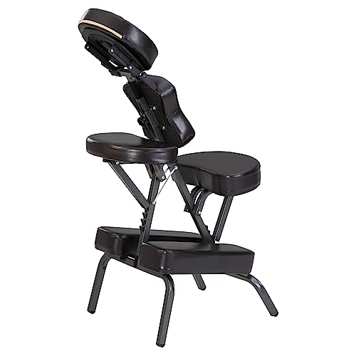 Master Massage Bedford Adjustable Portable Folding Full Body Massage Chair, Coffee, 11" x 14" x 39"