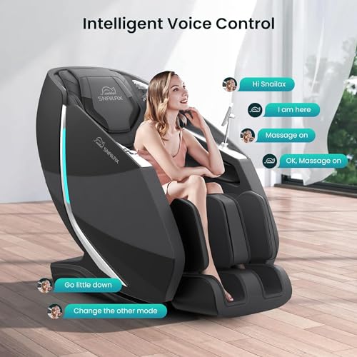 Snailax 4D Massage Chair Full Body, Zero Gravity, SL Track Shiatsu Massage Recliner Chair, 15 Auto Programs, Compression, Rolling, Kneading, Graphene Heating,Stretch,Body Scan,Foot Roller Massage