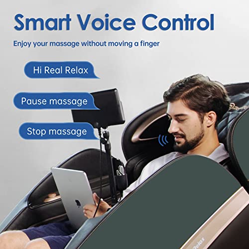Real Relax Massage Chair for Full Body, 4D SL Track Zero Gravity Shiatsu Massage Recliner Chair with AI Care, Voice Control, Heating, PS6500 (Dark Brown)