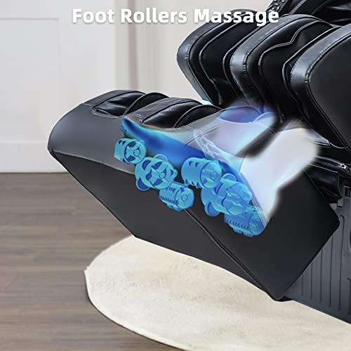 MassaMAX 2024 Full Body Massage Chair, Zero Gravity Recliner with Yoga Stretch, SL Track, Airbags, Heating, Touch Screen, and Foot Massage (MD906-Black)