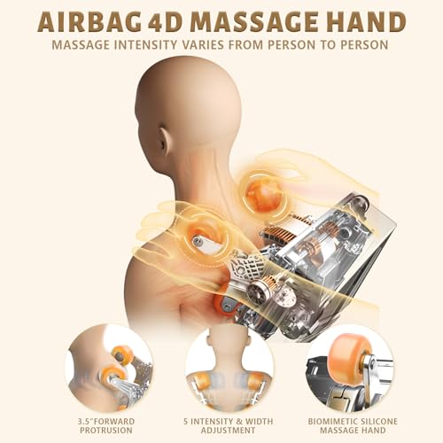 HealthRelife 4D Massage Chair Full Body, 166° Flexible Track, 18 Modes Massage, 11 Massage Technique, 36 Airbag Massage, with Yoga Stretch, Foot Massage, Zero Gravity Massage Recliner（Black）