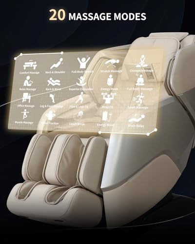 MeitFith Massage Chair Full Body: 2024 4D Massage Chair Full Body Zero Gravity Massage Chair 4D & 2D Dual-Mechanism Beige