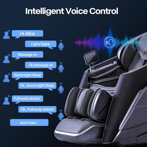 iRest A710 4D Massage Chair, Named Alfine, Full Body Shiatsu Zero Gravity Recliner with Yoga Stretching, SL Track, Automatic Calfrest Extension, Calf Kneading (Black-Closed Footrest)