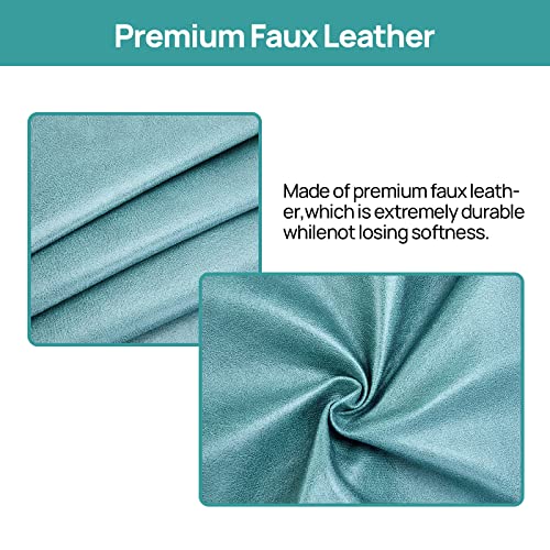 Remote Control Holder Faux Leather Armrest Organizer with 6 Pockets for Recliner Couch Sofa, Armchair Caddy for Smart Phone, Book, Magazines, Ipad, Remotes (Teal)