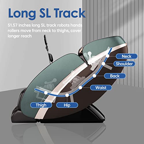 Real Relax Massage Chair for Full Body, 4D SL Track Zero Gravity Shiatsu Massage Recliner Chair with AI Care, Voice Control, Heating, PS6500 (Dark Brown)