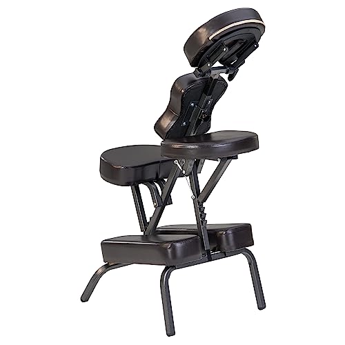 Master Massage Bedford Adjustable Portable Folding Full Body Massage Chair, Coffee, 11" x 14" x 39"