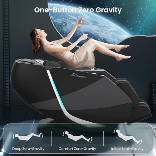 Snailax 4D Massage Chair Full Body, Zero Gravity, SL Track Shiatsu Massage Recliner Chair, 15 Auto Programs, Compression, Rolling, Kneading, Graphene Heating,Stretch,Body Scan,Foot Roller Massage