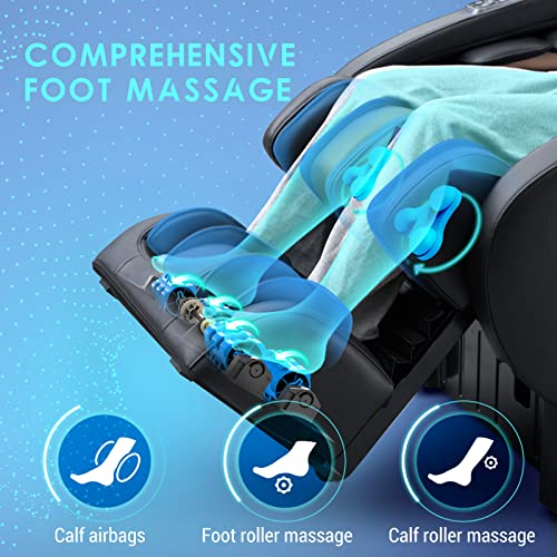 MYNTA 3D Massage Chair Full Body - SL Track Zero Gravity Massage Chairs Recliner with Calf and Dual Foot Rollers, Lumbar Heating, AI Voice Control, TFT Screen, USB Charger, Bluetooth Speaker