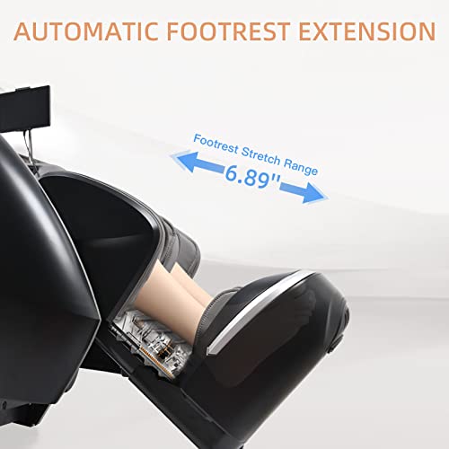 Alfine 4D Yoga Queen Massage Chair, Full Body Recliner with Flexible SL Track, Automatic Footrest Extension, 3D Calf & Foot Massage, Program Customization & Recall (Black)
