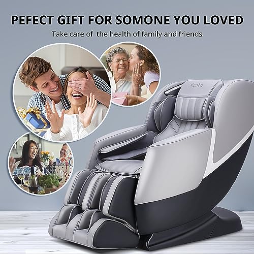MYNTA 2024 Upgraded 3D Massage Chair, Full Body Massage Chair Recliner with Zero Gravity, Body Scan, Thai Stretch, Heat, Airbags, Bluetooth Speaker, Fully Assembled, MC2100 (Grey)