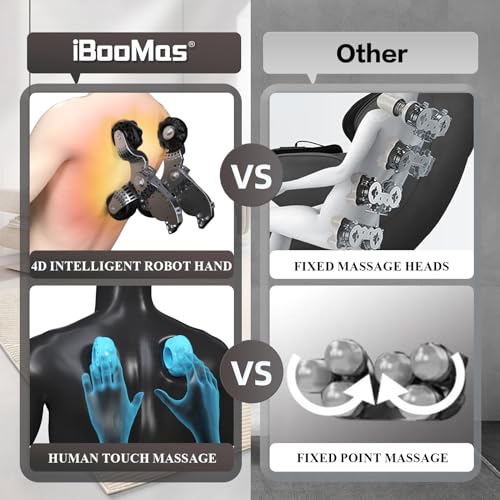 iBooMas Massage Chair Full Body, APP Control SL Track Zero Gravity Massage Chairs Recliner with Voice Announcement,Shoulder Back Calf Heat,Auto Scan,USB Port,Thai Stretch, Negative Ion (Brown)