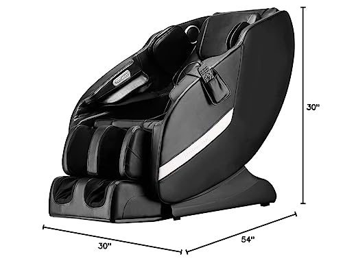 BestMassage Electric Shiatsu Zero Gravity Full Body Massage Chair Recliner with Built-in Heat Therapy Foot Roller Airbag Massage System Stretch Vibrating Wireless Bluetooth Speaker,Black