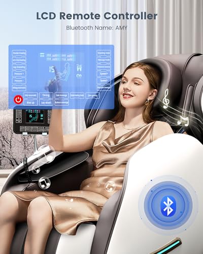 WANSID Massage Chair Full Body,Zero Gravity Massage Chair with Heat and Foot Massage,Full Body Massage Recliner Chair with Airbags, Kneading, Bluetooth, LCD Touch Control