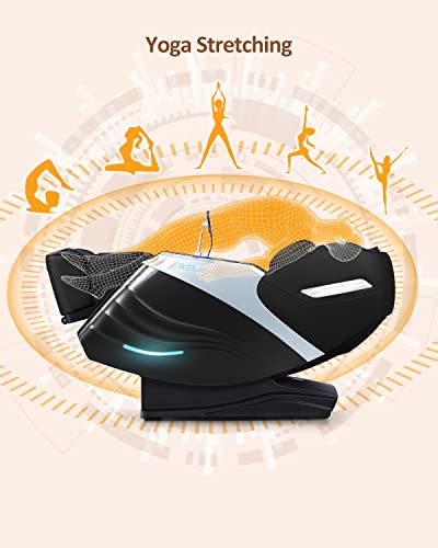 RELX Massage Chair Full Body, Zero Gravity SL-Track Shiatsu Massage Chair, 12 Modes, Airbag Massage, with Yoga Stretch, Foot Massage, AI Control（Black）