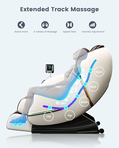 WANSID Massage Chair Full Body,Zero Gravity Massage Chair with Heat and Foot Massage,Full Body Massage Recliner Chair with Airbags, Kneading, Bluetooth, LCD Touch Control