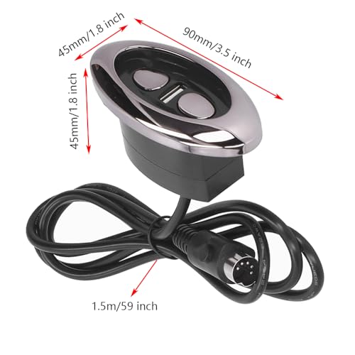 SZAWINLI AWINLI Electric Recliner Switch,Oval 2 Key 5 Pin Fixed Electric Sofa Controller,with USB Charging Interface, Suitable for Lift Chair Electric Recliner Massage Chair Smart Sofa