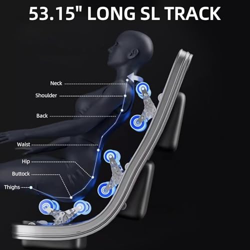 iRest 2024 Massage Chair - Full Body Relaxation with Yoga Stretching, Zero Gravity, SL Track, Foot Rollers, Airbags, Heating, and AI Voice Control (Black)