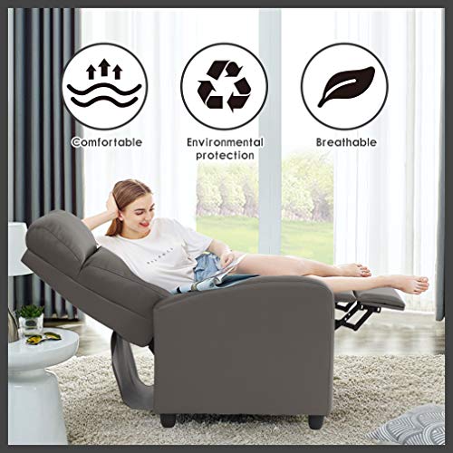 Recliner Chair Single Sofa Winback Chair Home Theater Seating Modern Reclining Chair Easy Lounge with Padded Seat PU Leather Padded Seat Backrest for Living Room Reading Chair Recliner Sofa